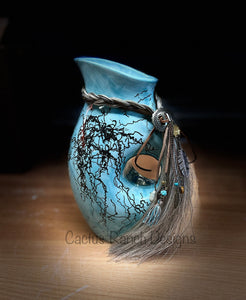 Custom Horse Hair Pottery Pitcher